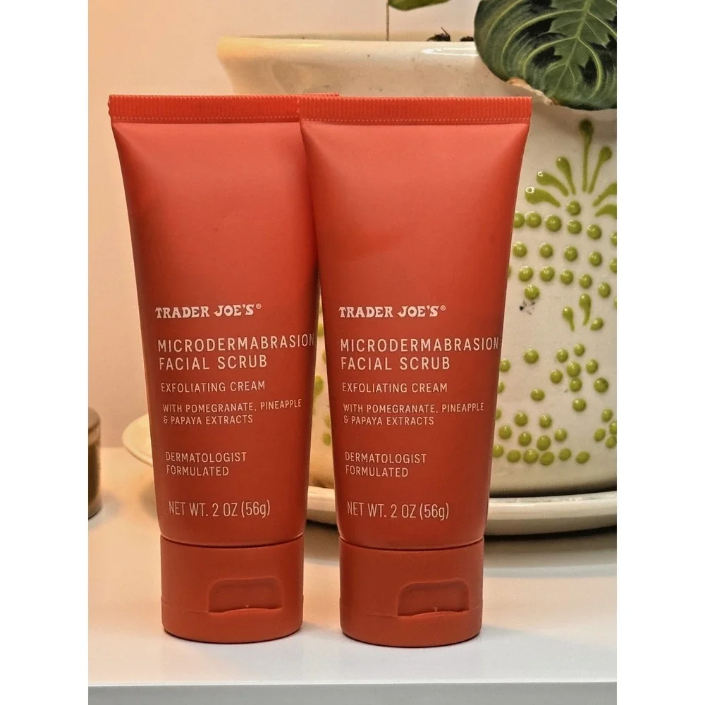 2 Pack Trader Joe's Nourish Microdermabrasion Scrub Exfoliating Cream 2 oz Each